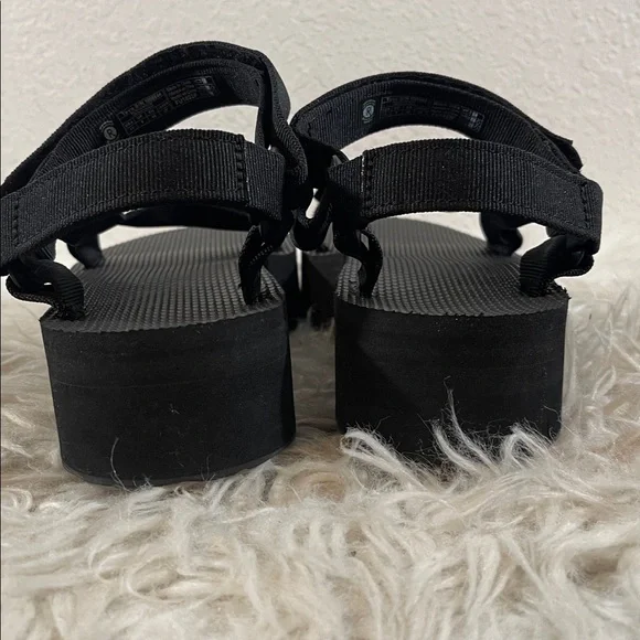 TEVA Flatform Universal Sandal Strappy Velcro Black Size 11 NEW - Picture 6 of 16
